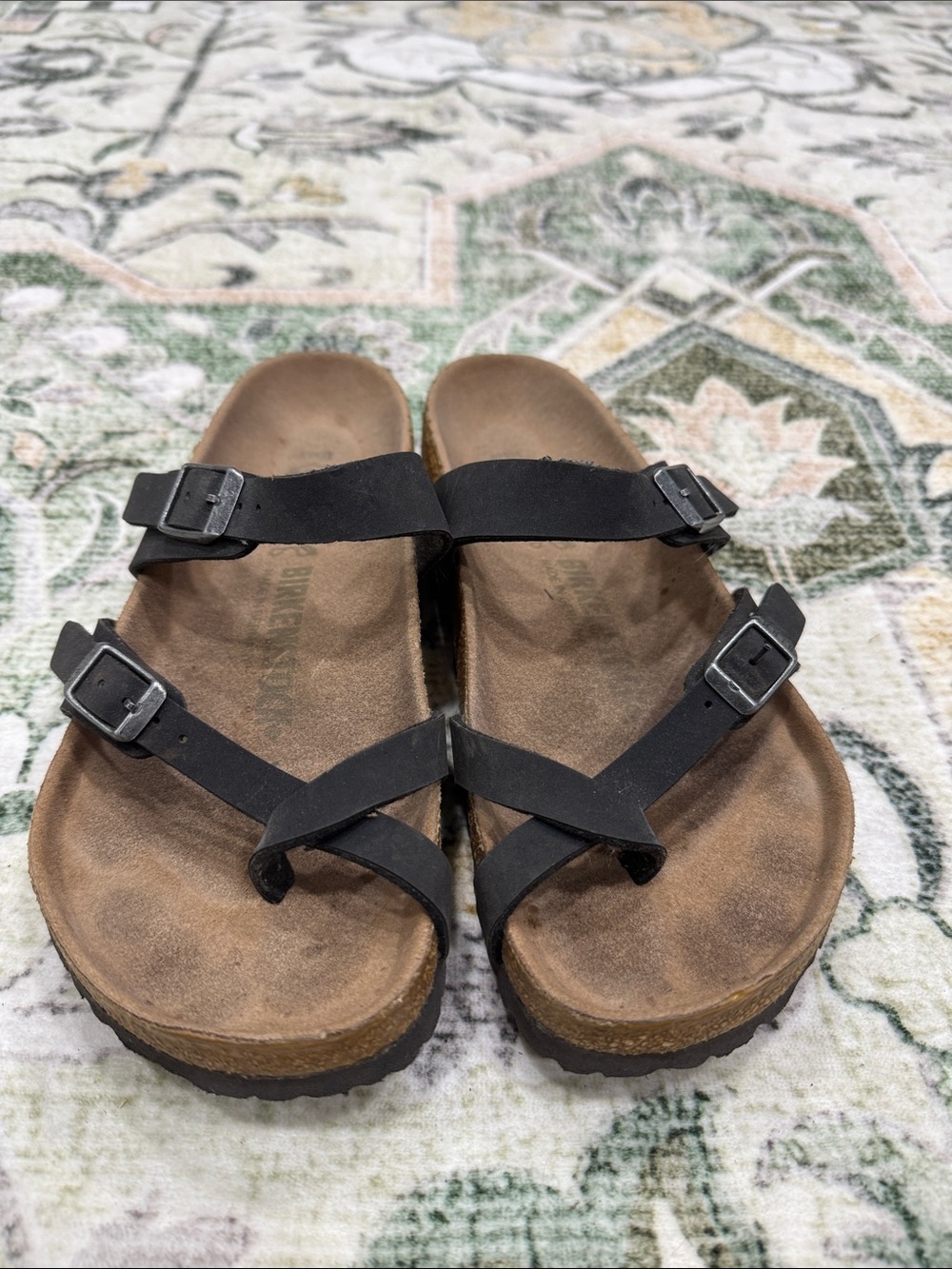 Birkenstock Black Leather Multi-Strap Sandals